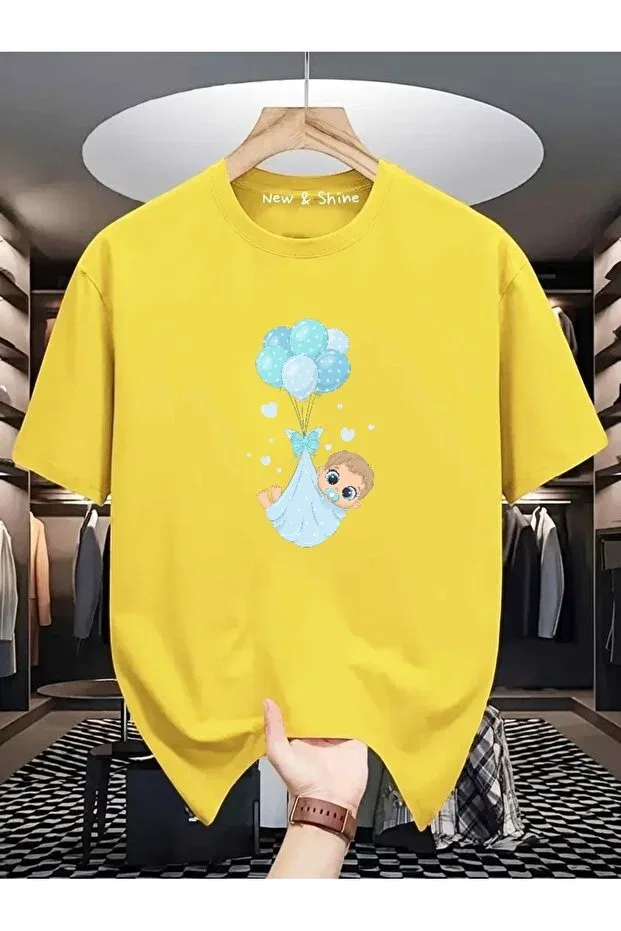 Детская футболка для мальчиков с принтом оверсайз New Shine, Yellow