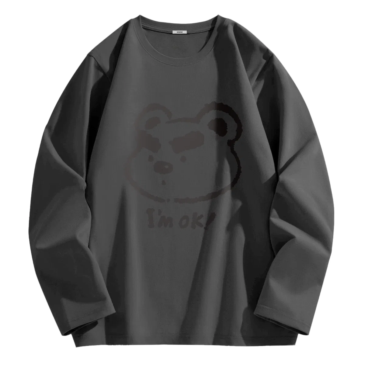 Футболка детская с принтом Bold Brow Bear MINISO, Dark Gray