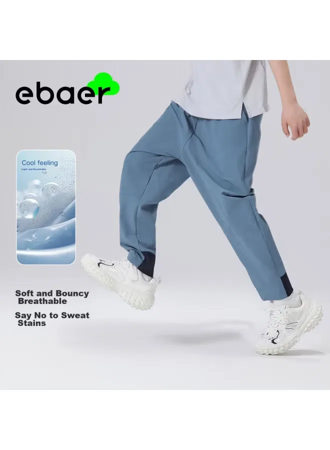 Ebaer Штаны летние тонкие быстросохнущие детские спортивные, синий