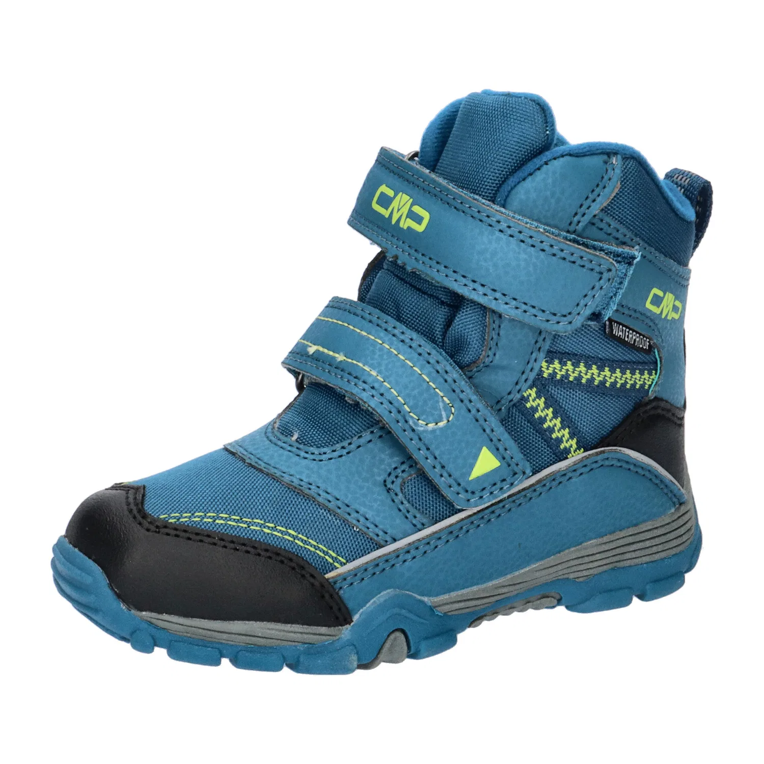 Детские зимние ботинки водонепроницаемые Pyry Snow Boot WP Cmp, Berlinerblau / Gelb / Schwarz