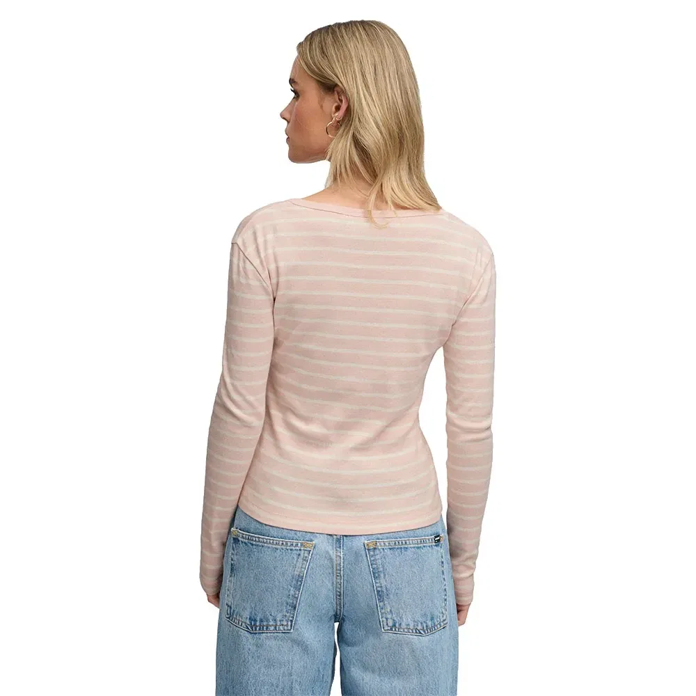 Женская футболка с длинным рукавом Athletic Essentials Striped Superdry, Pink — фото 2