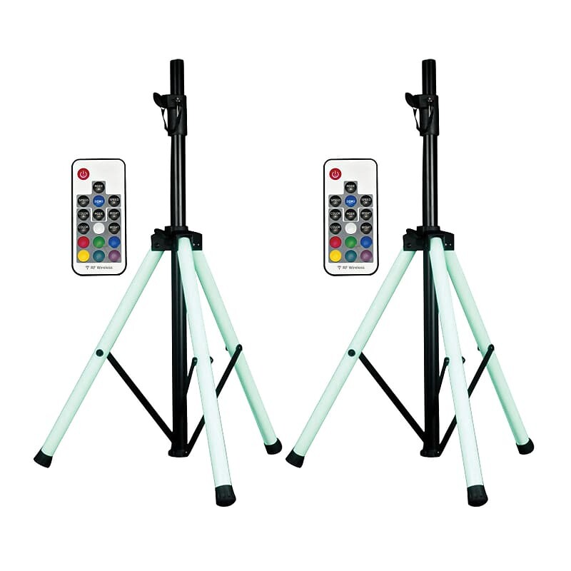 

Пара подставок для динамиков с разноцветной подсветкой American Audio CSL-100 American DJ American Audio CSL-100 LED Multi-Colored Light Up Speaker Stands Pair