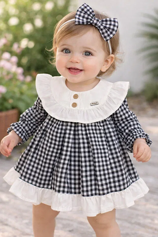 Детское платье для девочек с длинным рукавом Classic Bilge Trend, Black