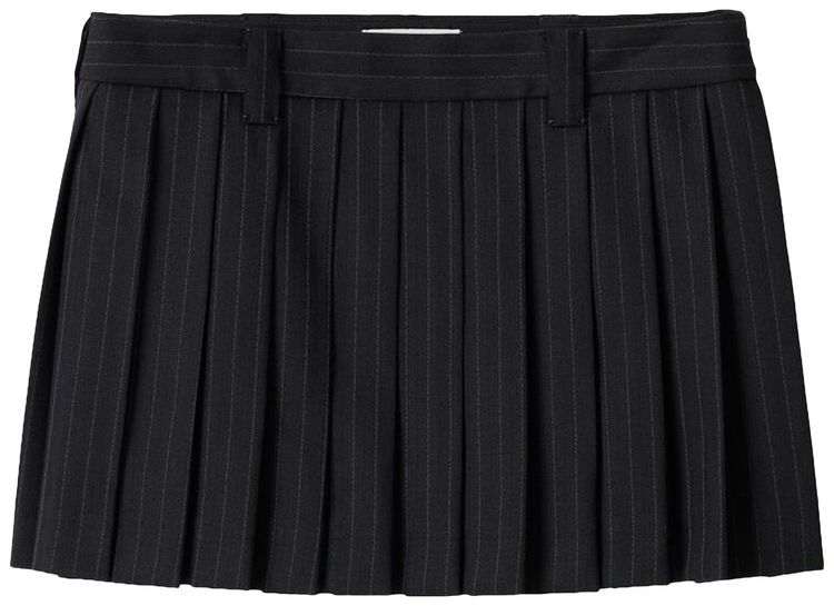 

Юбка Miu Miu Pleated Pinstripe Mini Skirt 'Black', черный