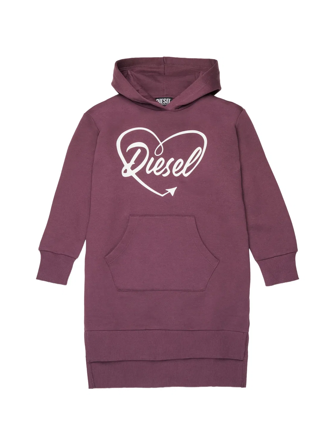 Платье с капюшоном и логотипом Diesel, фиолетовый
