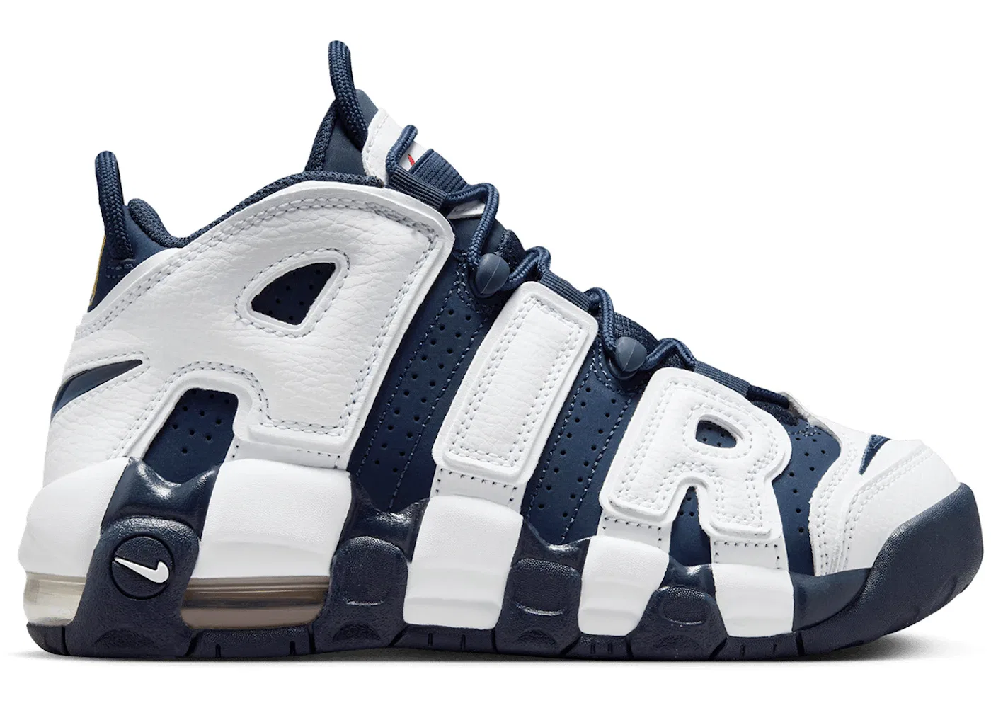 Детские кроссовки Lifestyle Nike Air More Uptempo 96 Nike, White/Metallic Gold/University Red/Midnight Navy