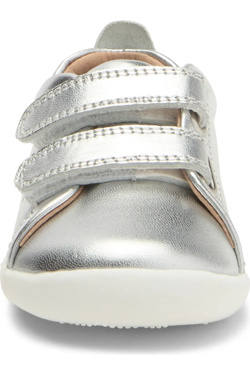 Детские кеды дышащие из блестящей кожи OLD SOLES, Silver — фото 3