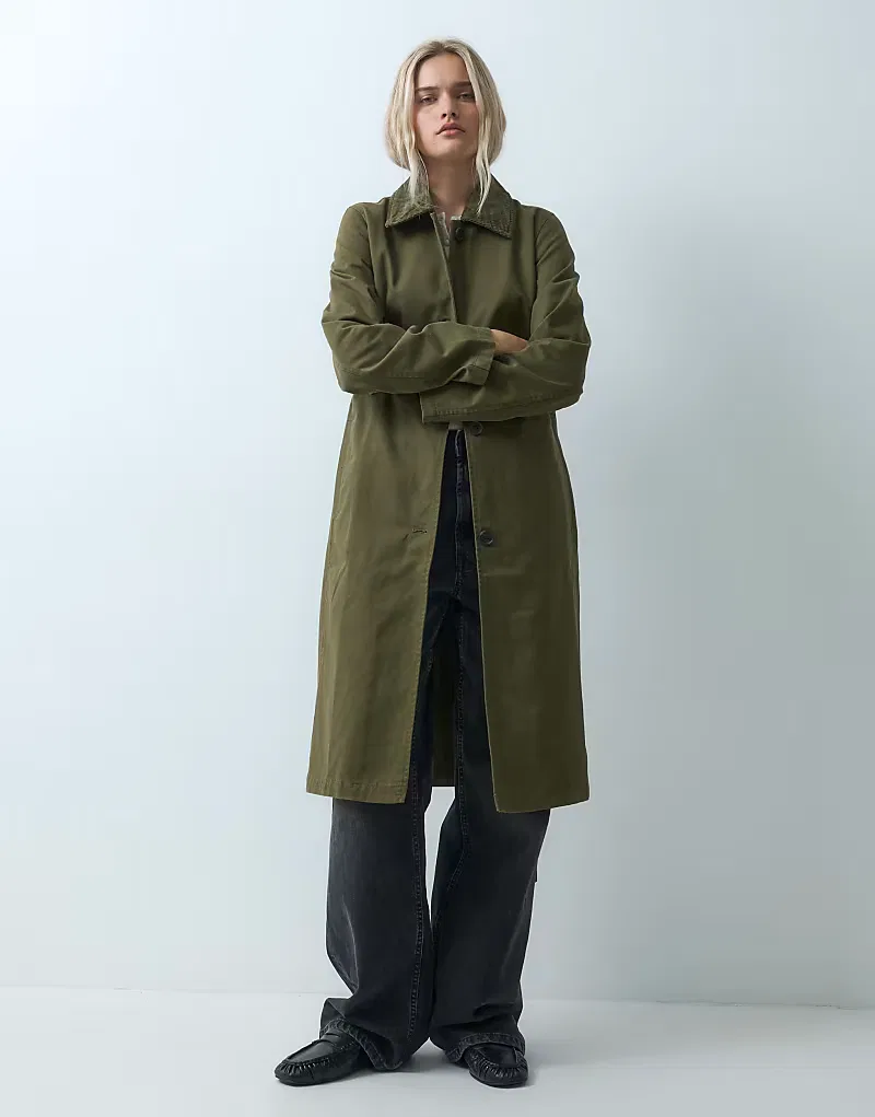 Тренч Modern GAP, оливково-зеленый