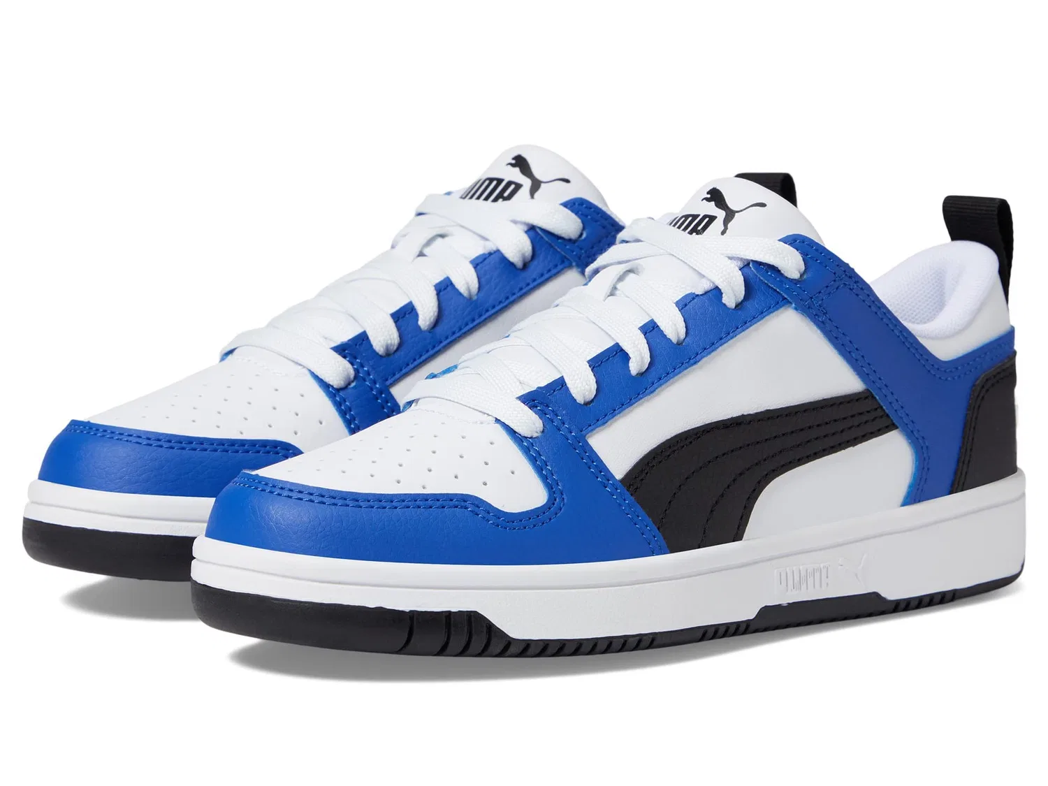Детские кроссовки для мальчиков с перфорацией Rebound Layup PUMA PUMA White Sapphire PUMA Black Royal