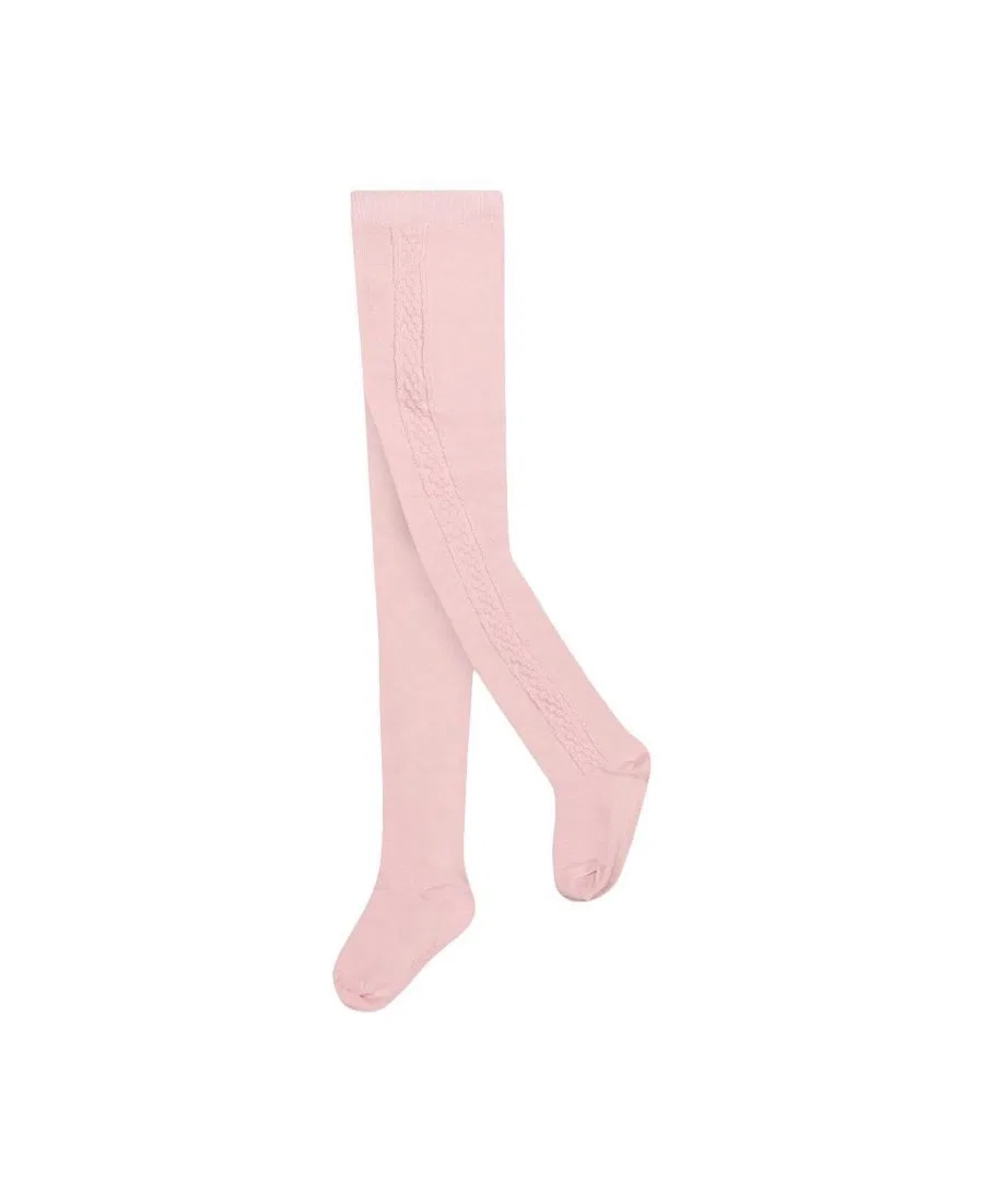 Колготки с фактурным вязанием, из хлопкового трикотажа, модель Girls Must-Haves Deux par Deux, Dusty Pink