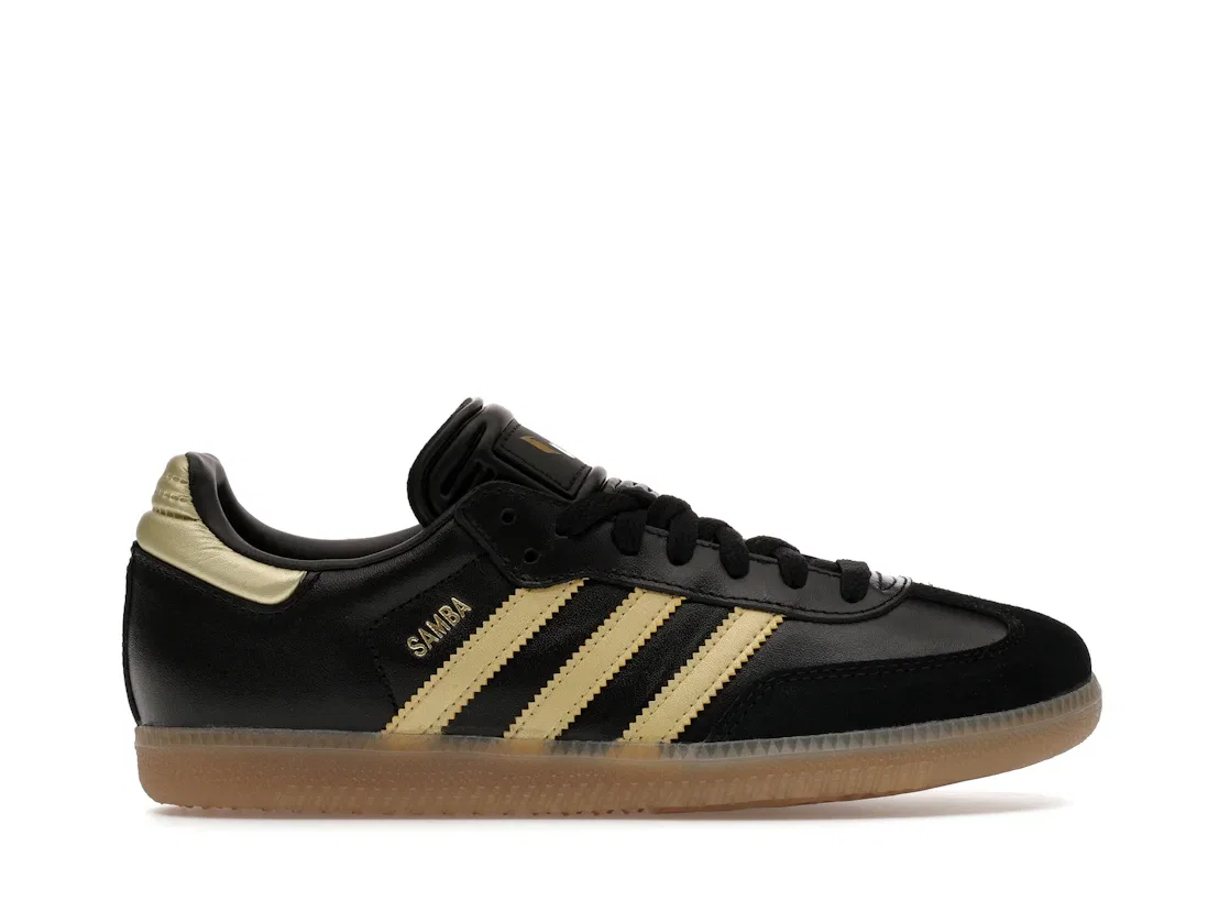 Детские кроссовки с принтом Adidas Samba Adidas, Black/Gold/Gum