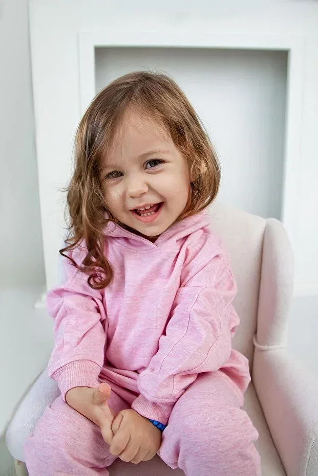 Детское худи для девочек с капюшоном Miababy, Pink — фото 3