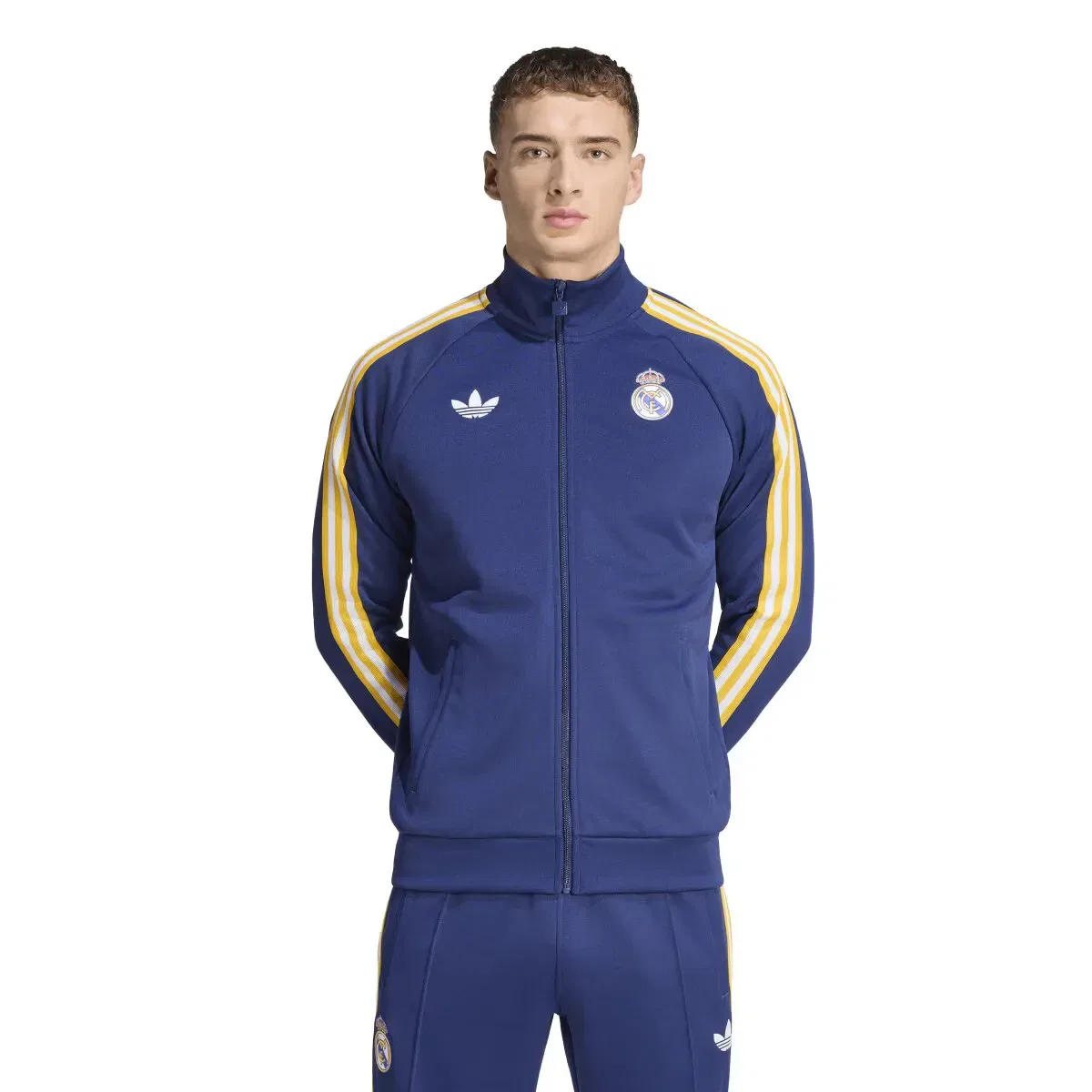 Мужская куртка из полиэстера и хлопка Real Madrid CF adidas Originals, Azul