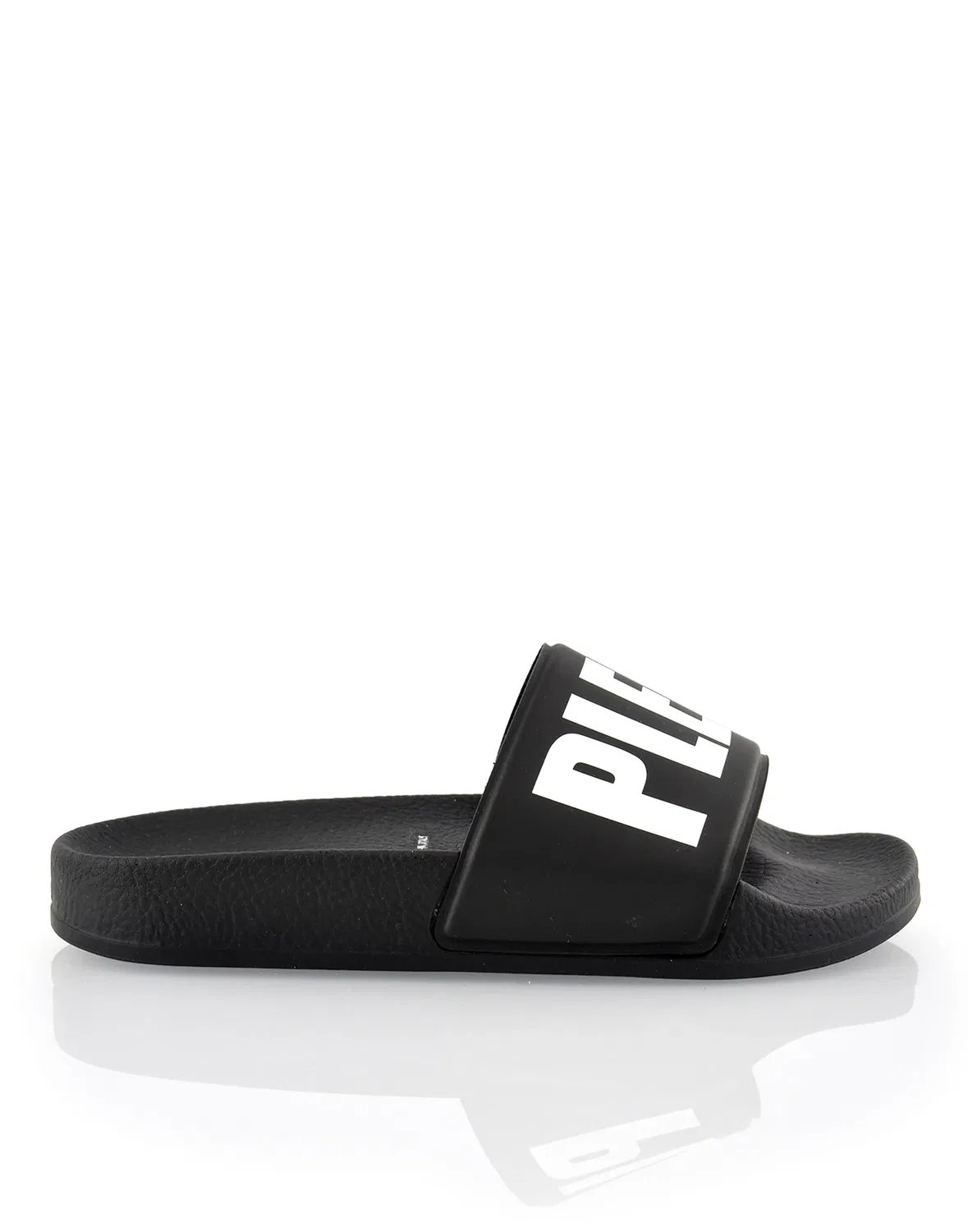 Детские шлепанцы для мальчиков с широким ремнем Pool Slides Plein Print PHILIPP PLEIN, Black/White — фото 2