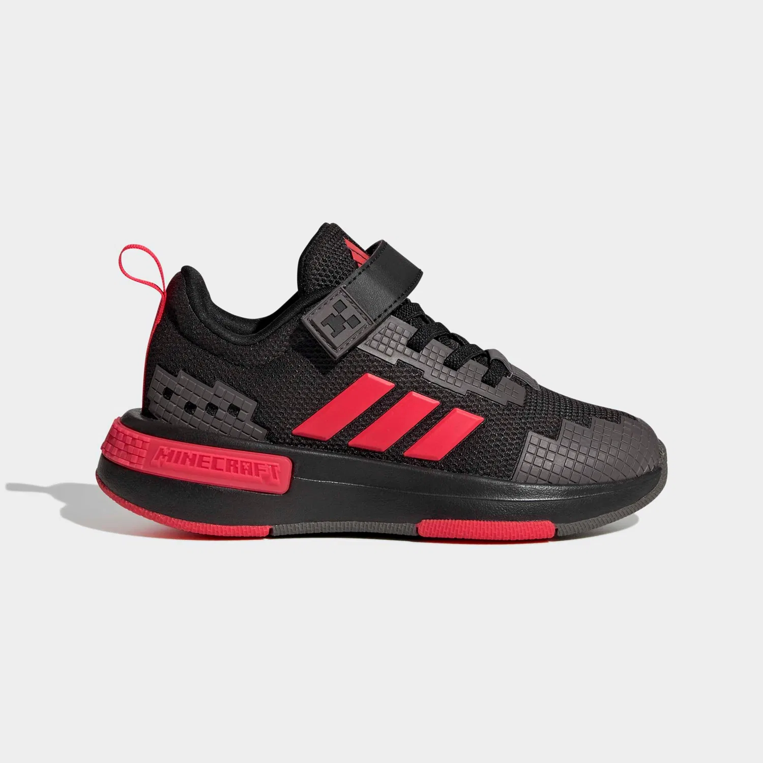 Детские кроссовки с тематикой Minecraft Adidas Sportswear, Core Black/Lucid Red/Grey Strata — фото 2