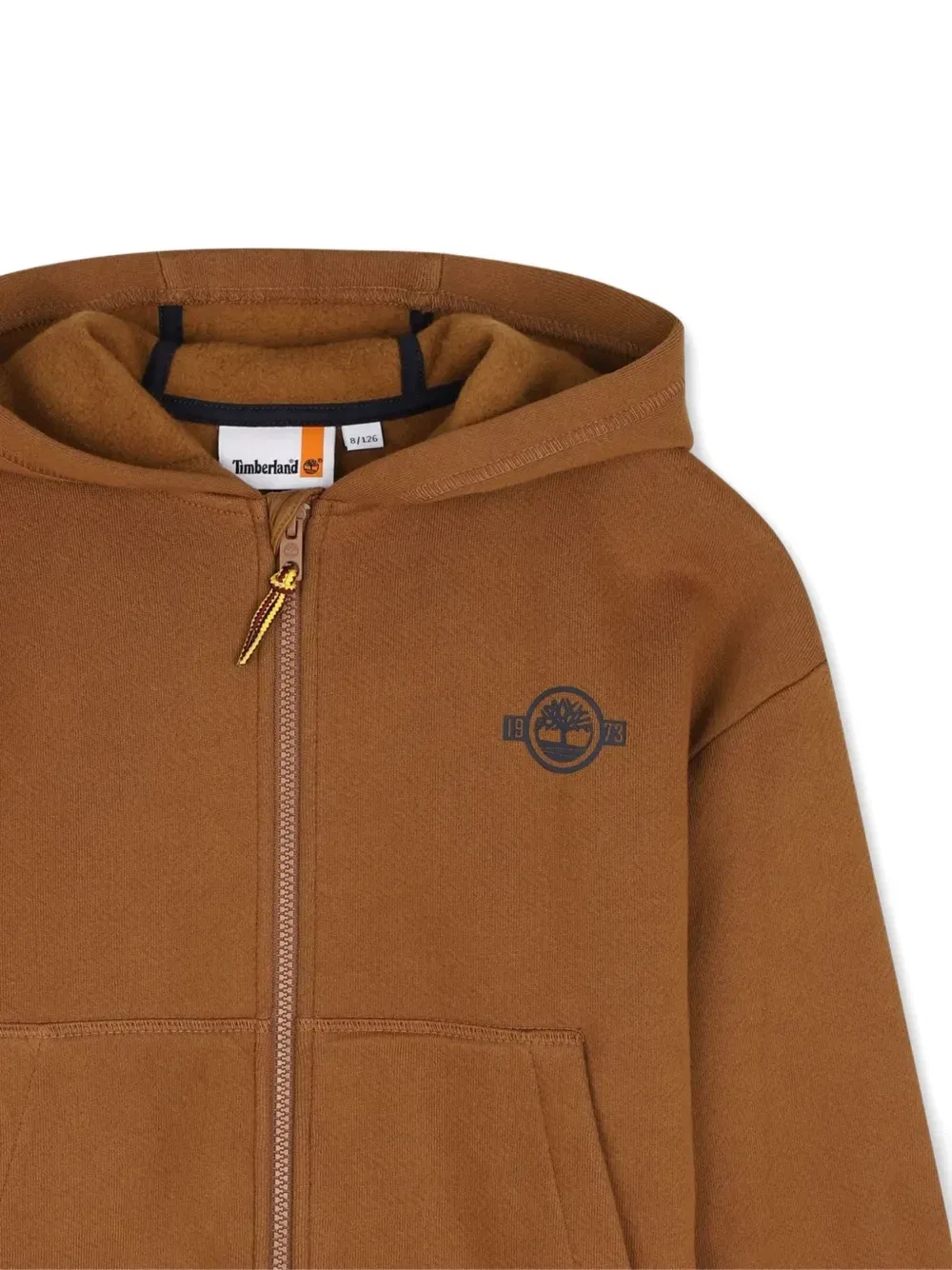 Худи на молнии с логотипом Timberland Kids, коричневый — фото 3