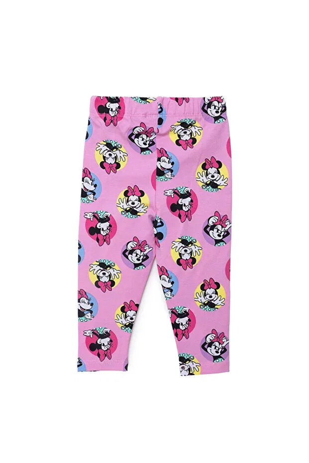 Детские леггинсы для девочек с принтом Minnie Mouse Disney, Розовый — фото 2