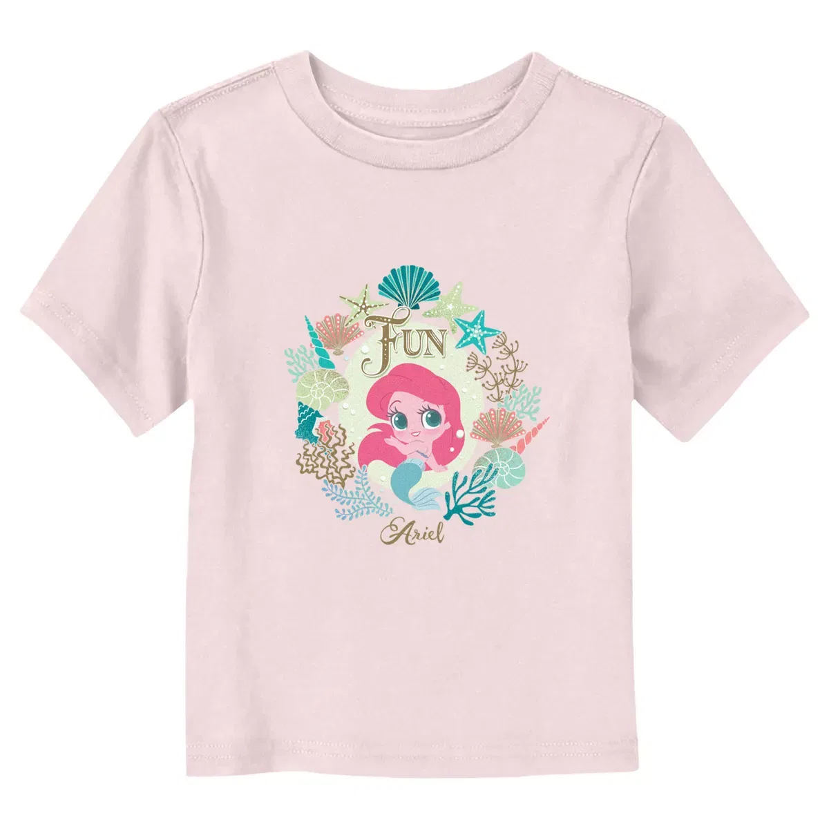 Детское футболка с принтом Fun Chibi Ariel Disney Princess, Light Pink