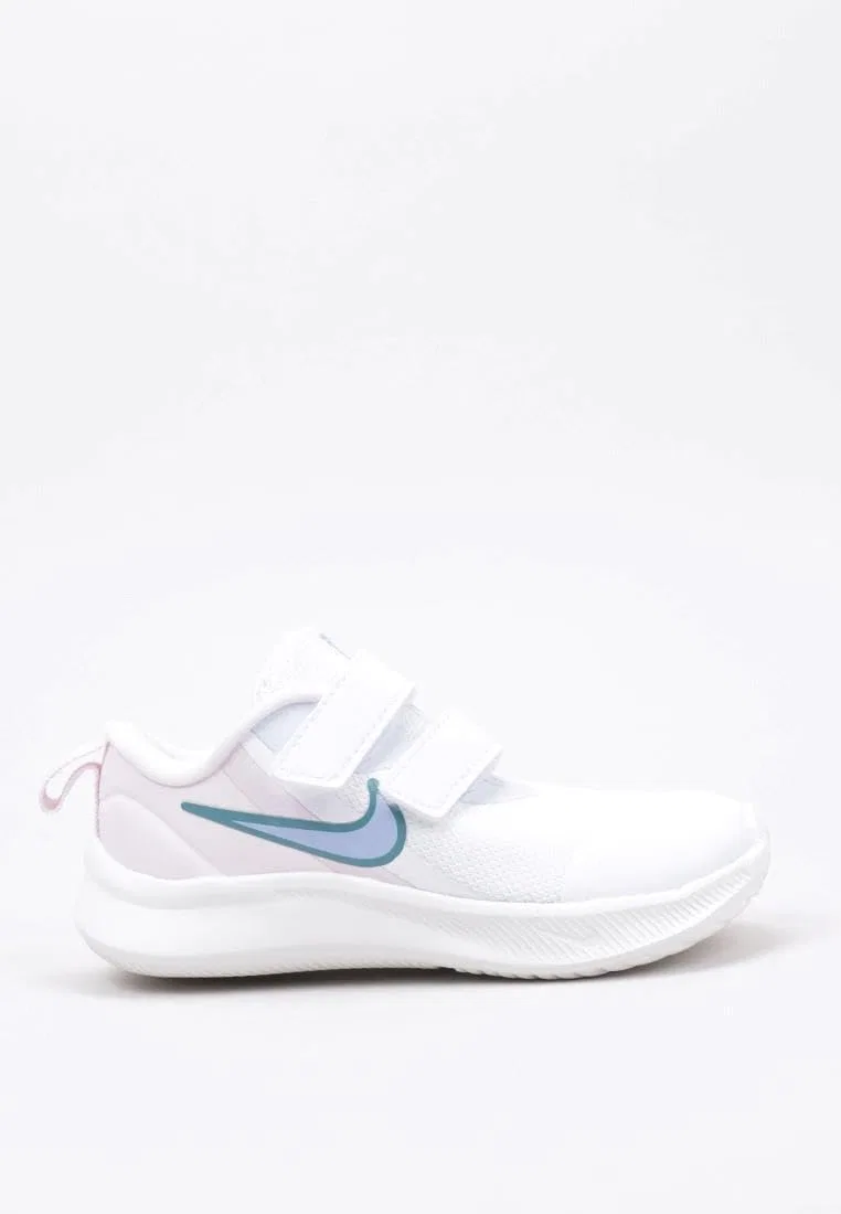 Детские кроссовки для мальчиков Star Runner 3 NIKE, White White Cobalt Bliss Pearl Pink — фото 2