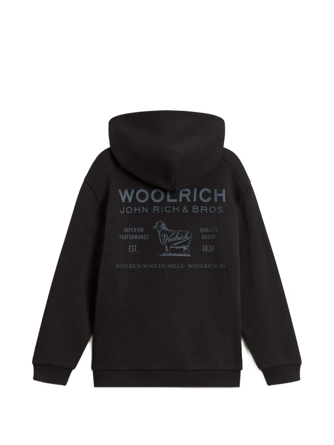Худи с графичным принтом черного цвета Woolrich, черный — фото 2