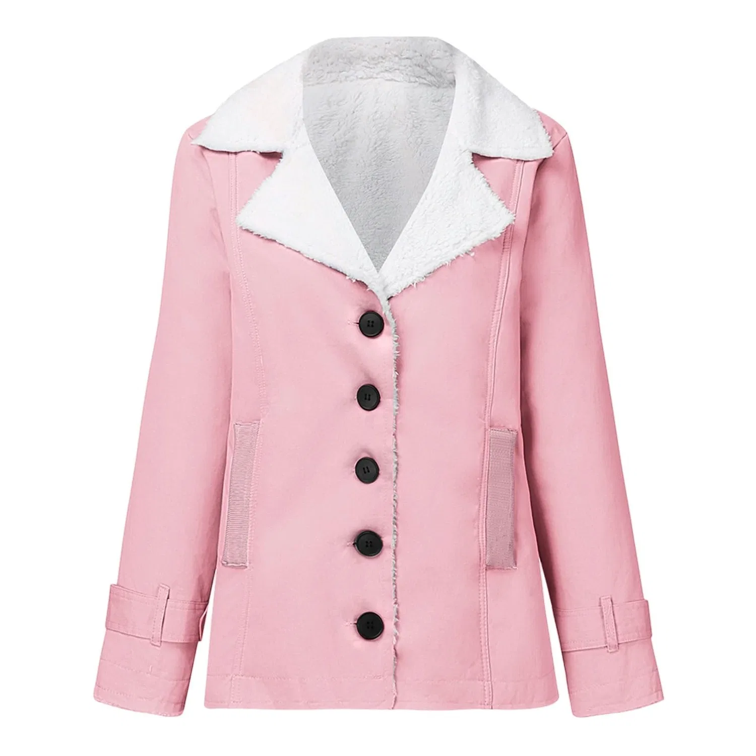Женская тёплая куртка с капюшоном из флиса, Colore: Rosa — фото 4