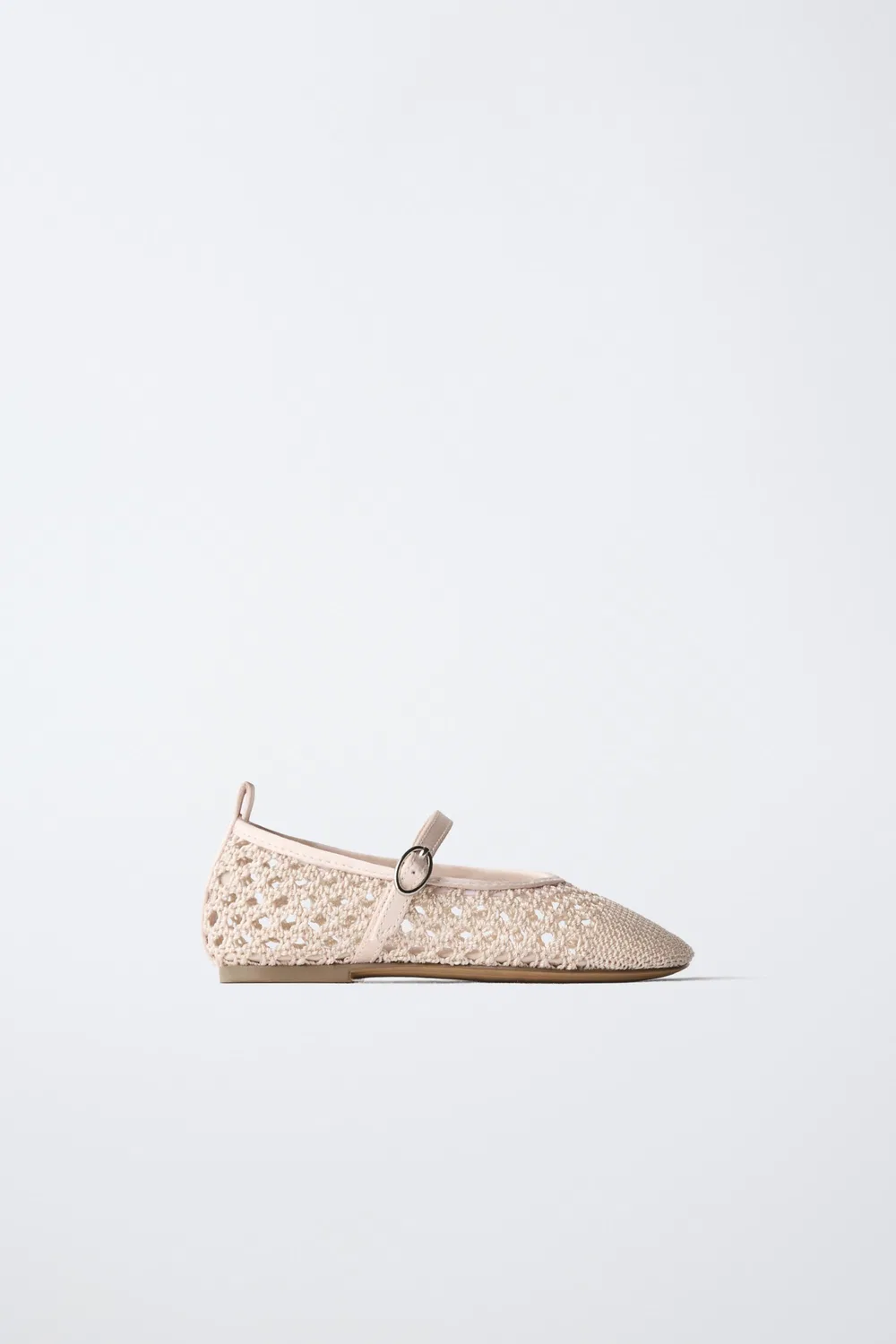 Балетки с эффектом вязания крючком ZARA, Pink