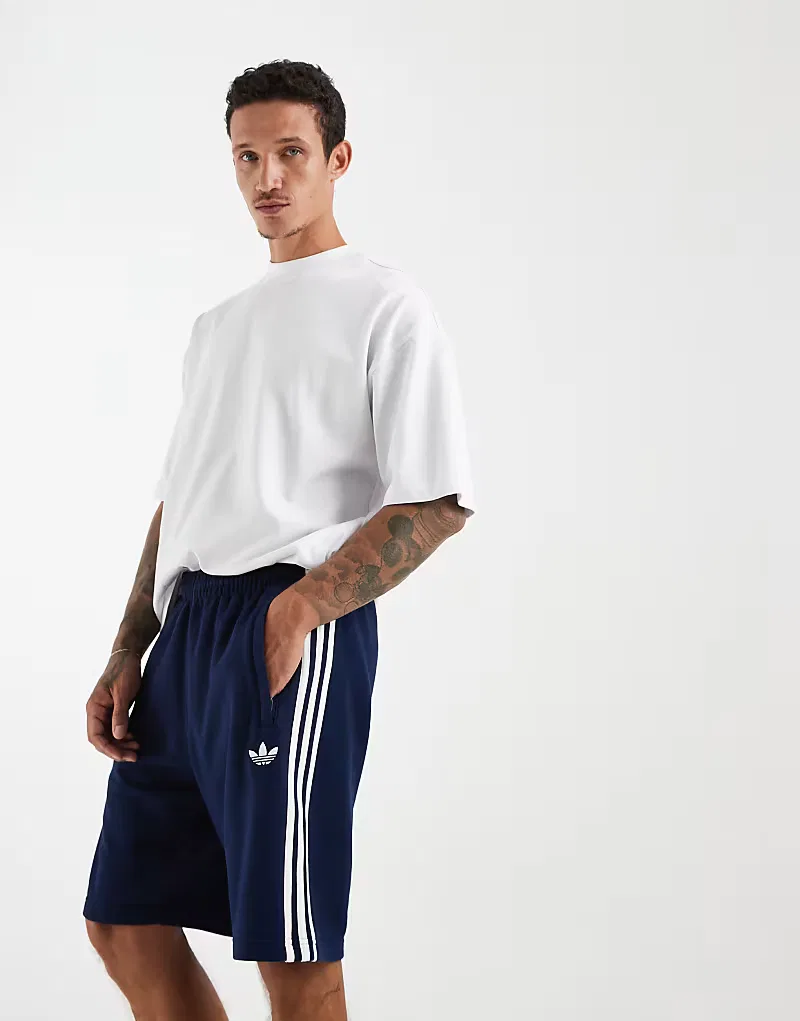 Шорты Adidas Originals с тремя полосками, ночной индиго/белый — фото 3