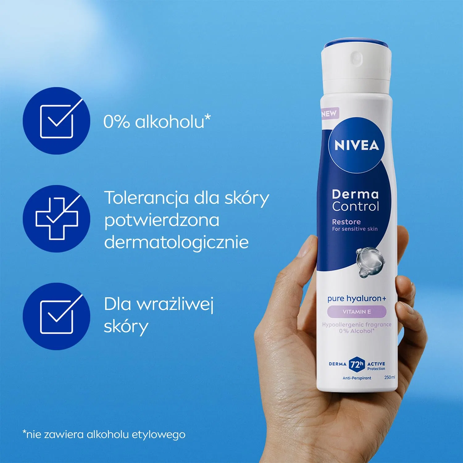 Антиперспирант-спрей NIVEA Derma Control Restore, 5х250 мл, Fresh — фото 4