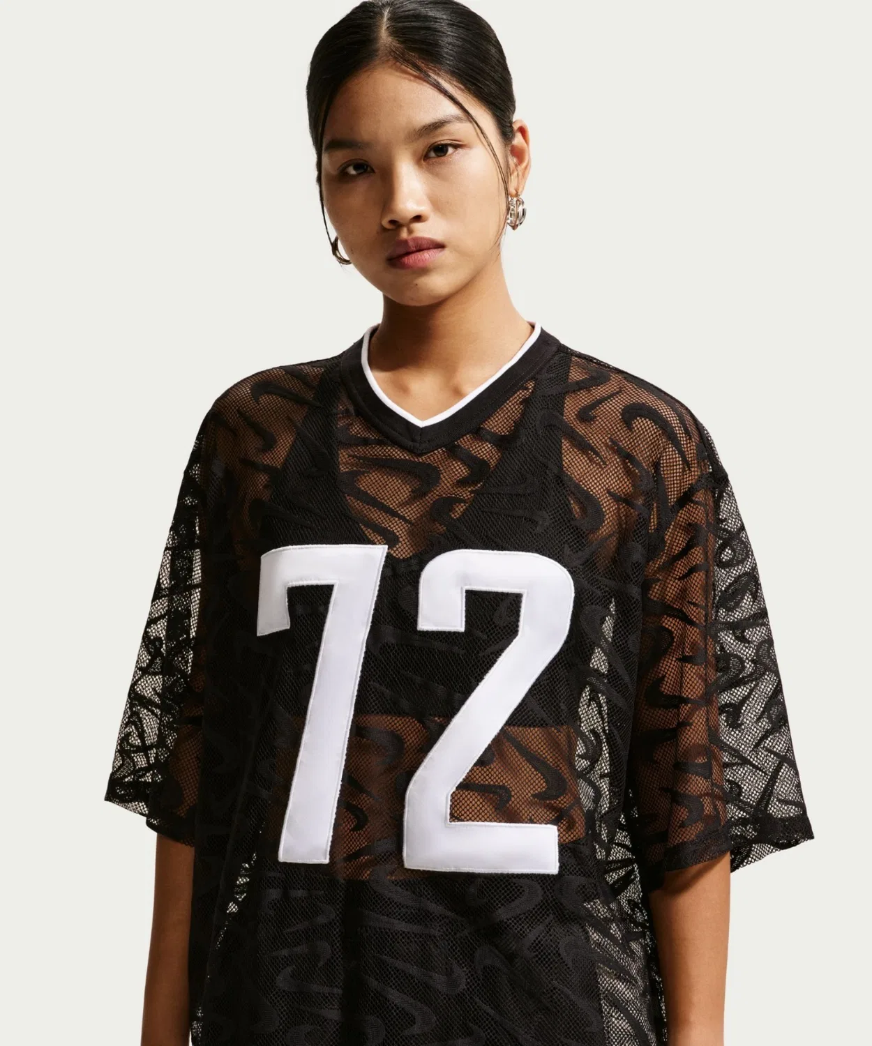 Женский топ-джерси с кружевным принтом, модель Chill Woven Lace Jersey NIKE, Black
