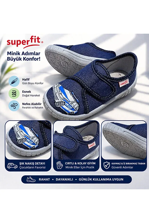 Детские ботинки для мальчиков без каблука Basics Superfit, Navy Blue