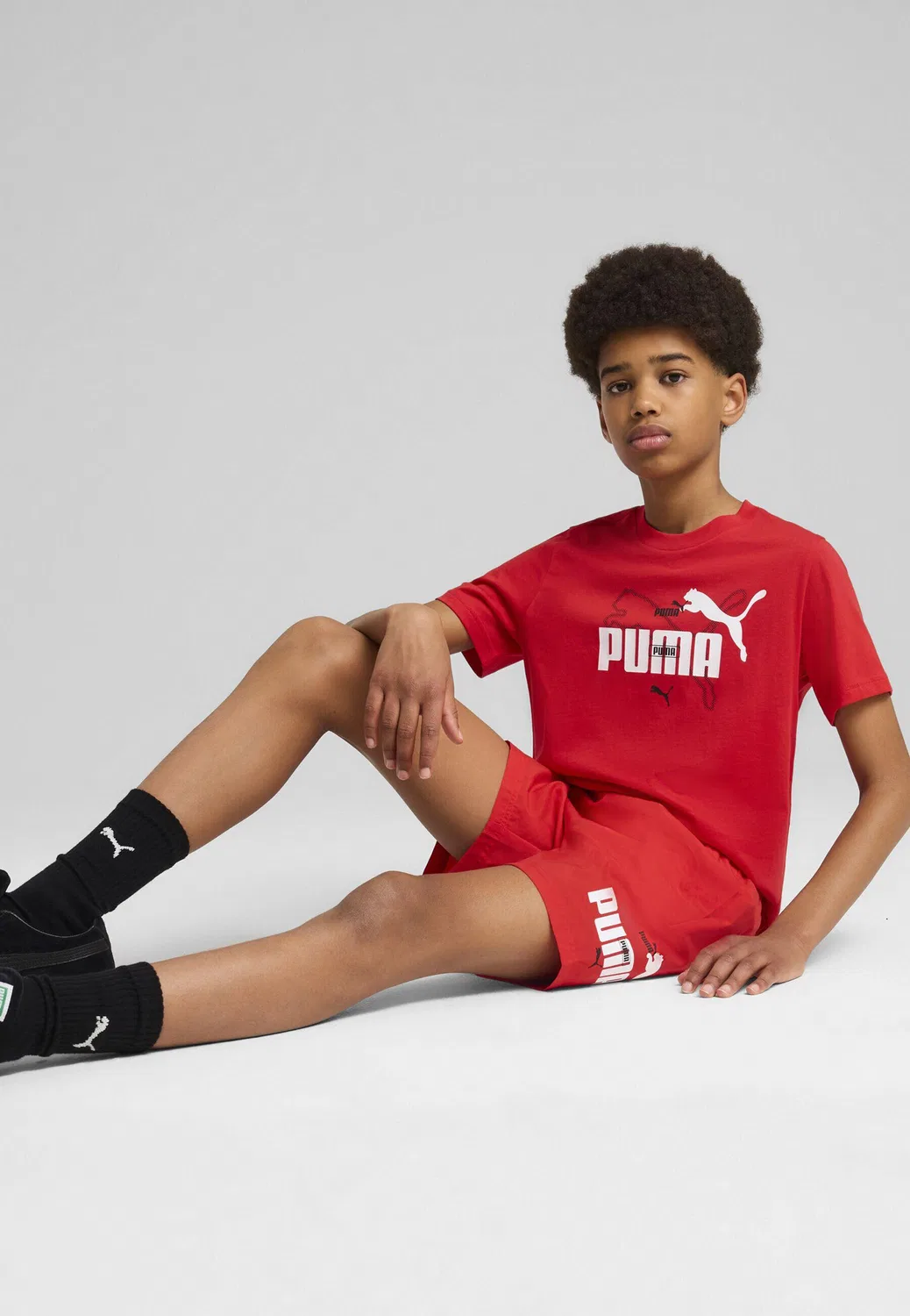 Детская футболка с принтом Essentials Logo Lab Summer Puma, Red — фото 2