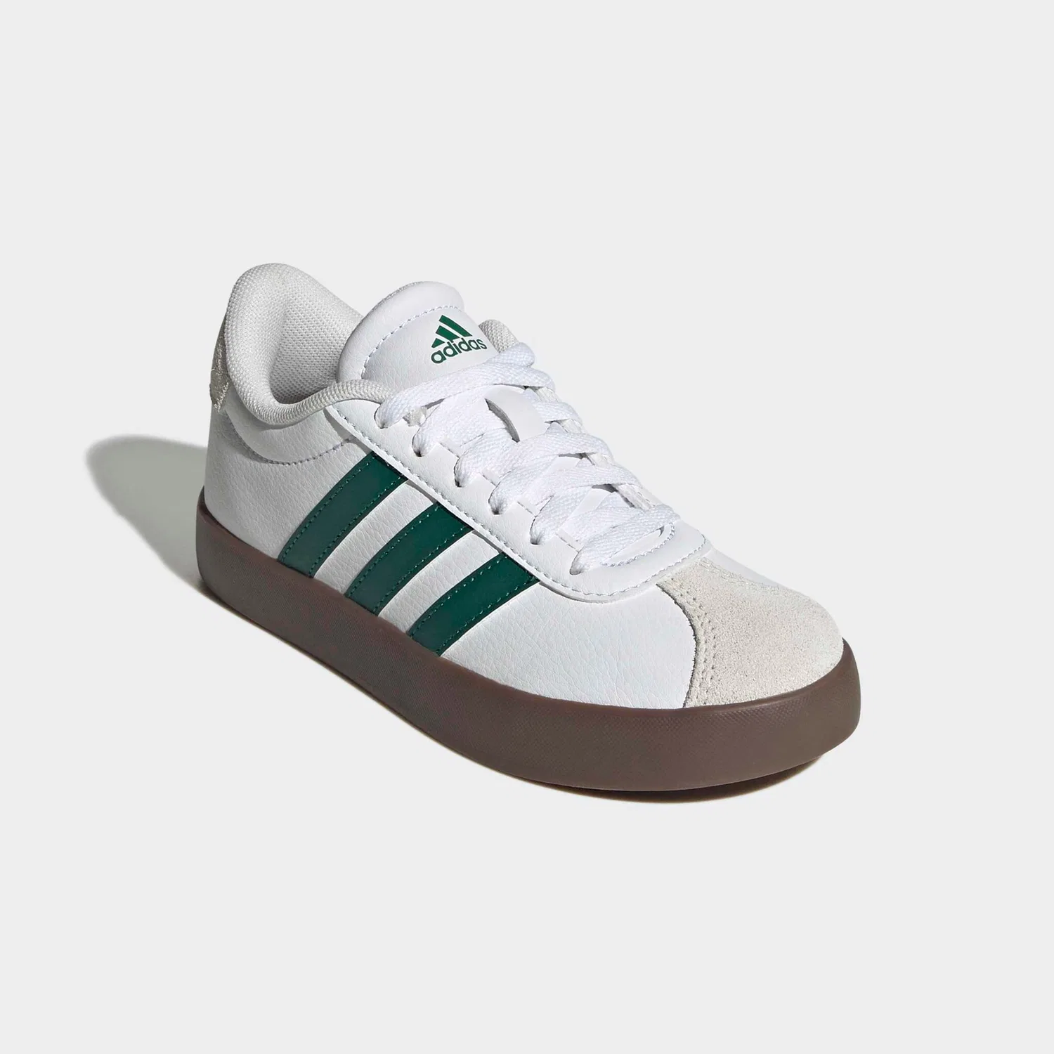 Детские кожаные кроссовки VL Court 3.0 Adidas, Cloud White/Collegiate Green/Gum5
