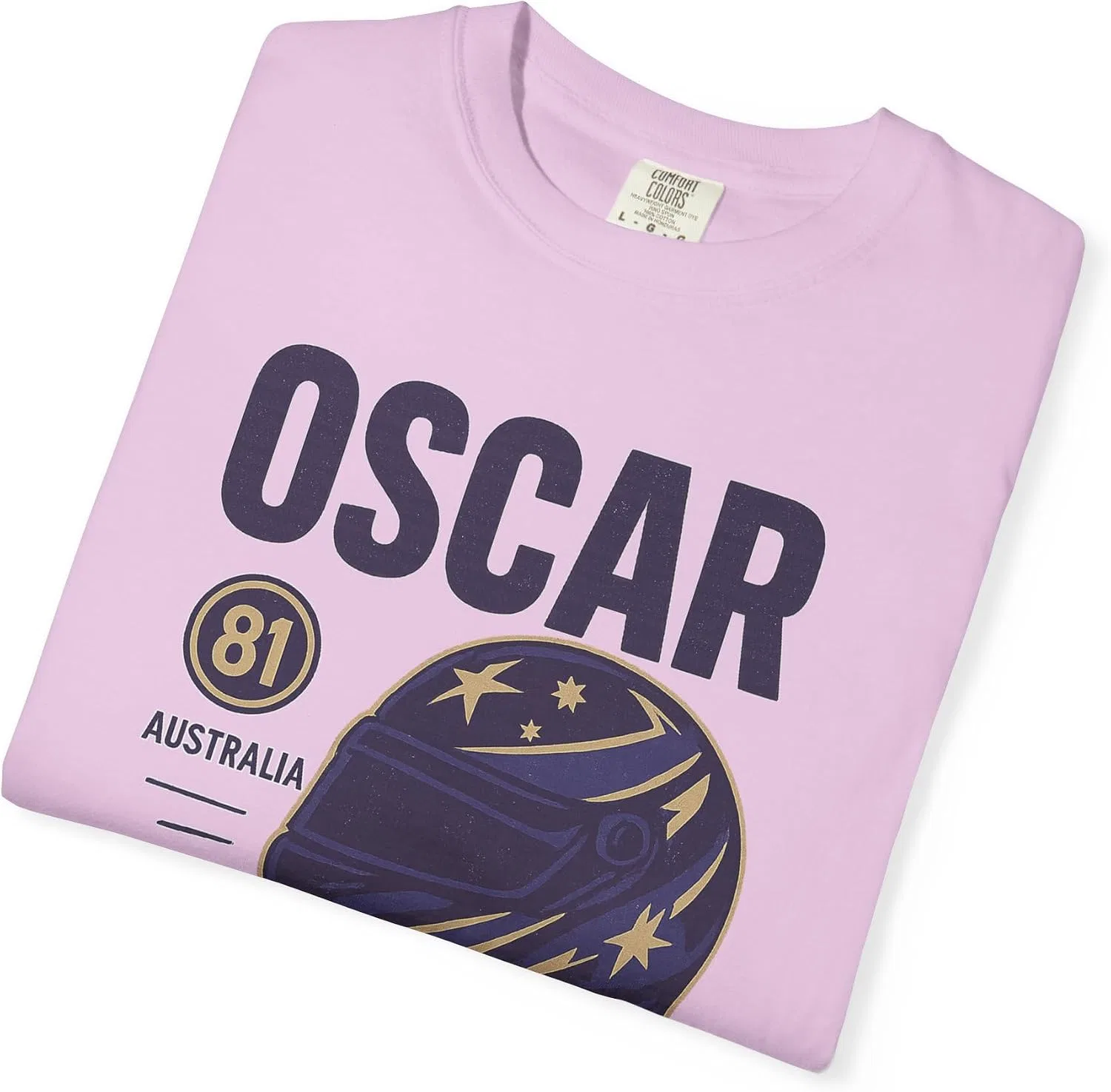 Мужская футболка с гоночным принтом Comfort Colors 1717, Orchid — фото 4