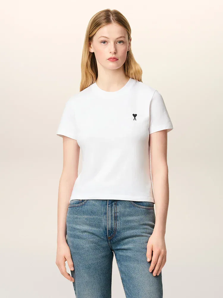 Футболка с коротким рукавом, кроп, Adc AMI PARIS, White