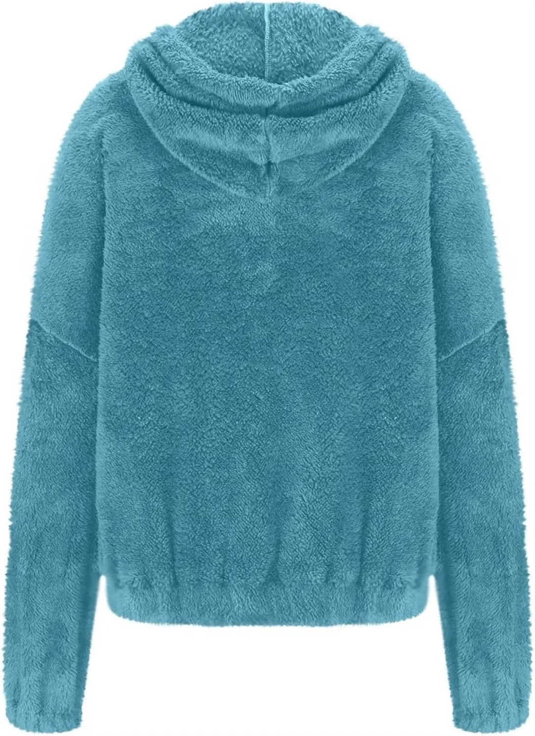 Женское утеплённое пальто с капюшоном и карманами, Sky Blue — фото 3