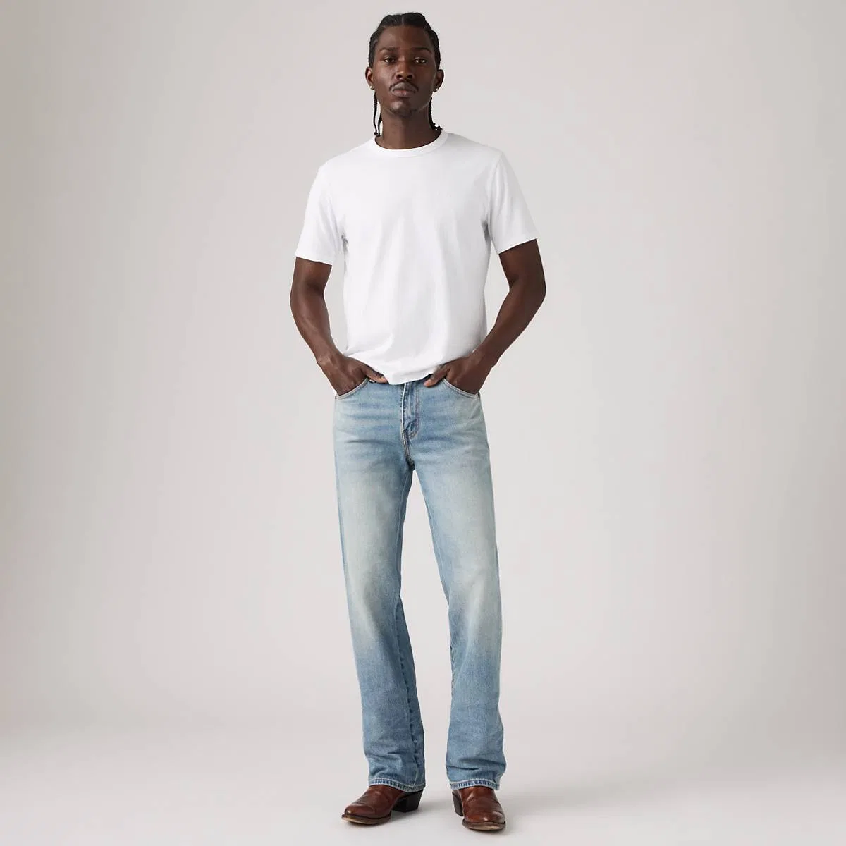 Мужские джинсы в стиле вестерн 507, узкие, расклешенные Levi's, Running Early - Light Wash