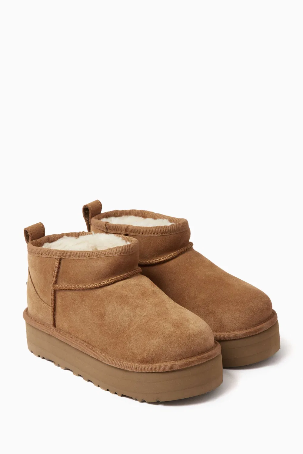 Ботинки на платформе из замши Classic Ultra Mini UGG, коричневый