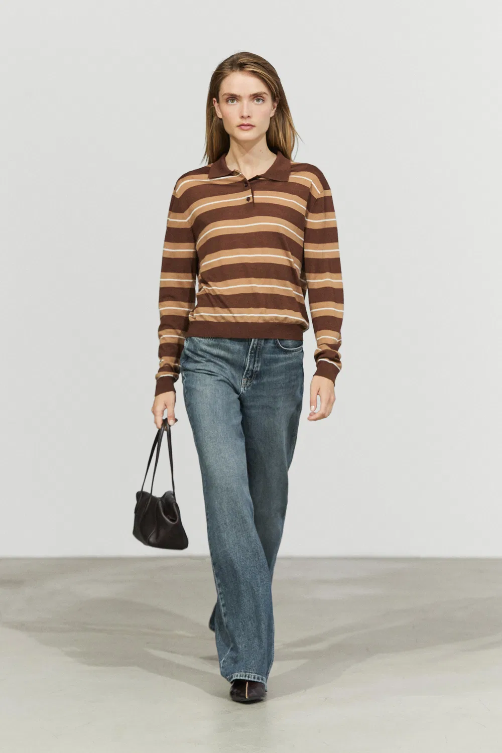 Свитер Massimo Dutti, полосатый, Toffee