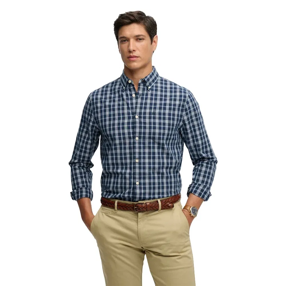 Рубашка с длинным рукавом Preppy Poplin Superdry, синий