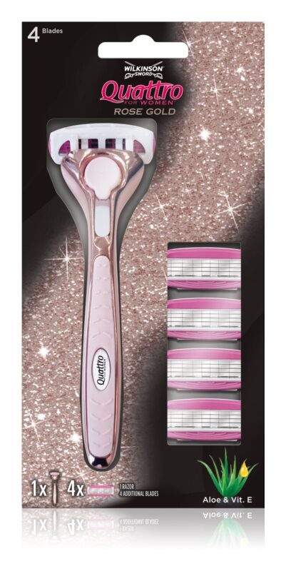 

Запасные лезвия для женской бритвы Wilkinson Sword Quattro for Women Rose Gold