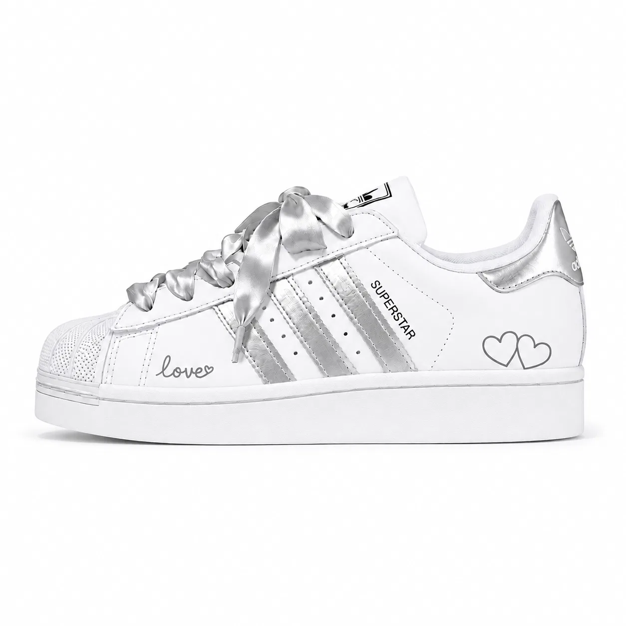 Детские кроссовки для скейтбординга с низким верхом Superstar 2, Adidas Originals, Silver — фото 3