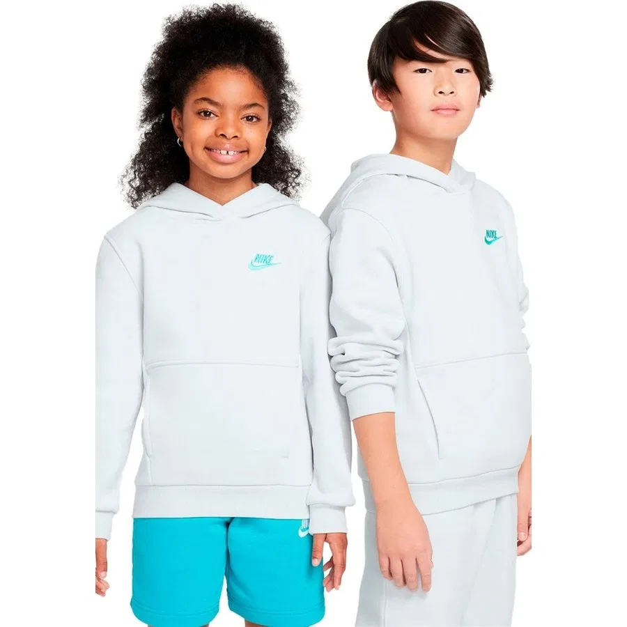 Детский худи с капюшоном и длинным рукавом, Club Fleece, Nike, Серый
