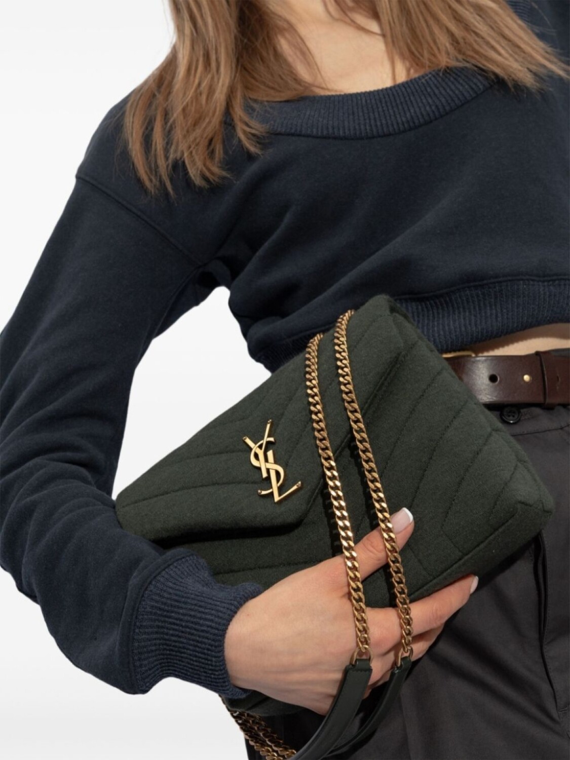 

Стеганая сумка Saint Laurent Loulou, зеленый