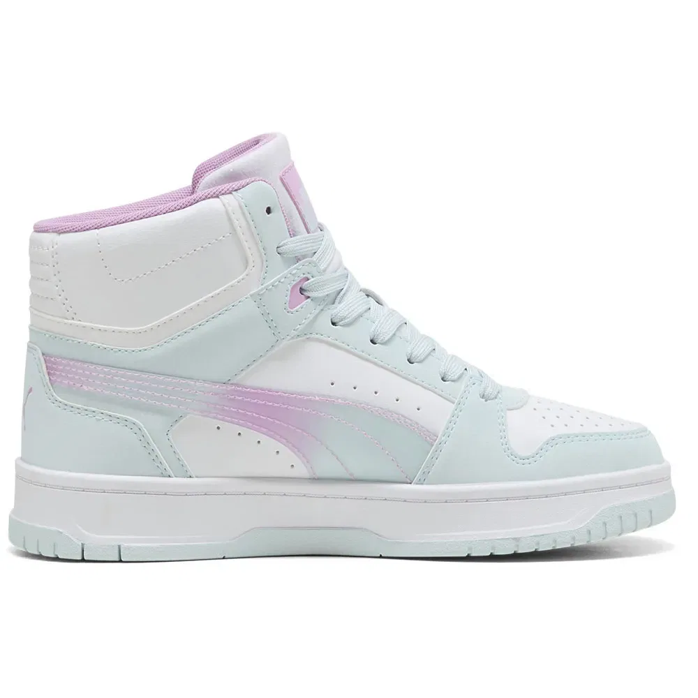 Детские кроссовки для девочек с переливающимся эффектом Rebound Slam Mid Faded Glow Puma, White