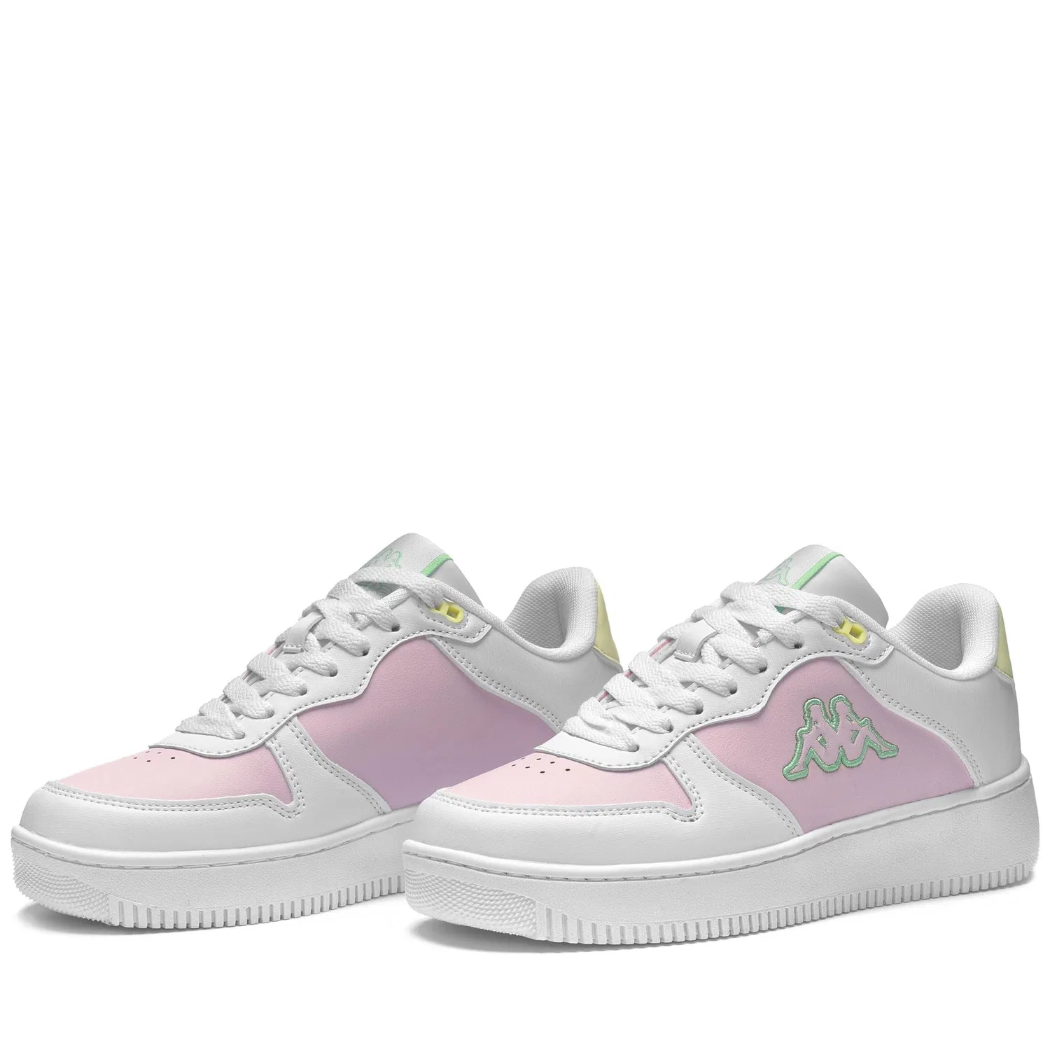 Детские кроссовки с принтом Maserta Logo Kappa, White Pink Lt — фото 2