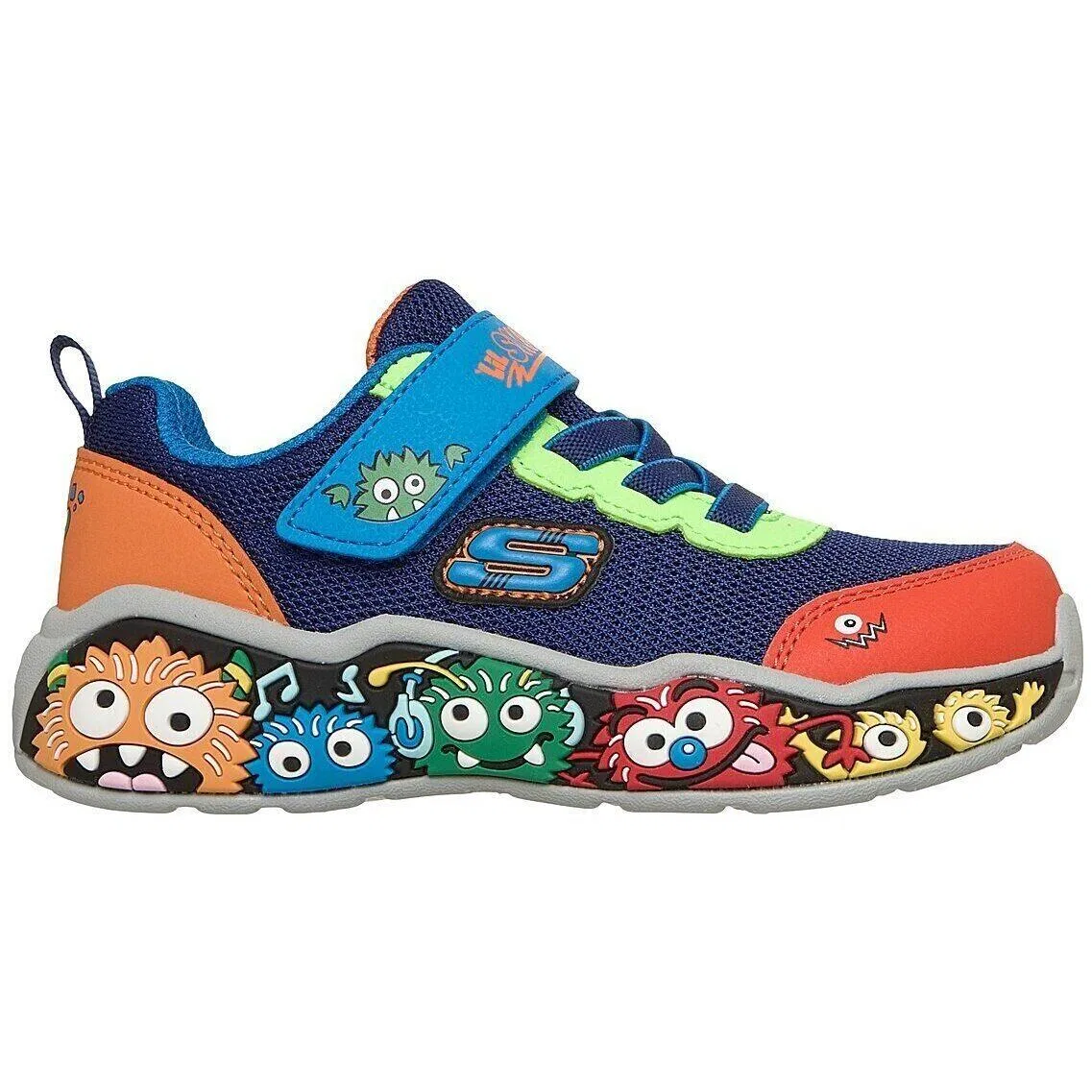 Детские кроссовки Skechers Play Scene, Blau Mango Fluoreszierendes Korallenorange — фото 3