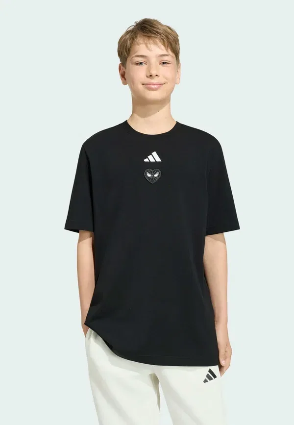 Футболка Adidas Marvel Spider-man с принтом, унисекс Adidas Sportswear, белый/черный — фото 2
