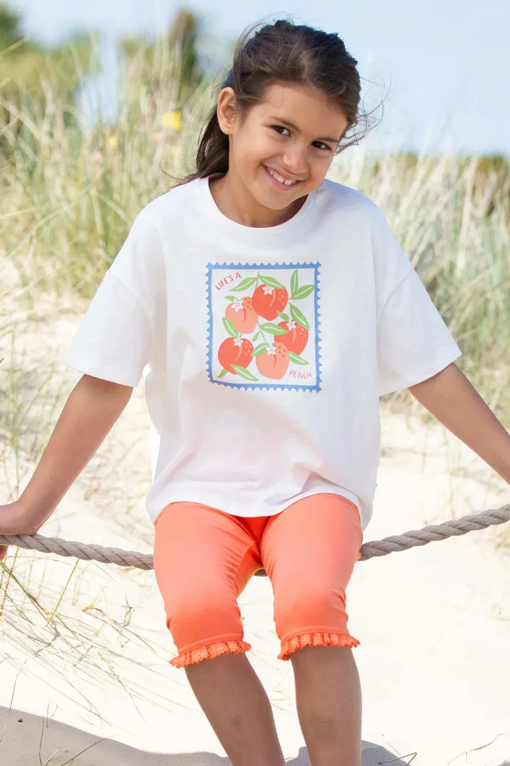 Футболка с принтом Life'S A Peach Kite, Cream — фото 4