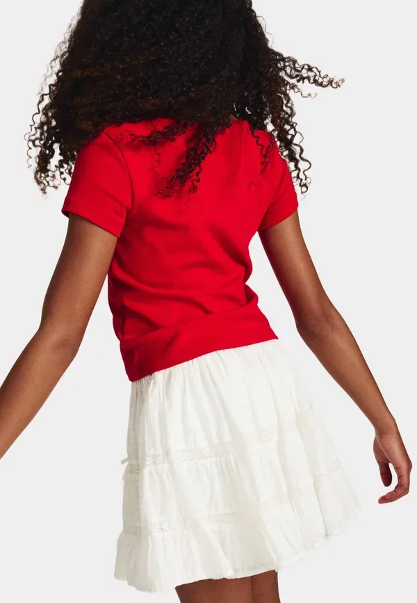 Юбка хлопковая A-line skirt Marks & Spencer, Ivory, слоновая кость — фото 2