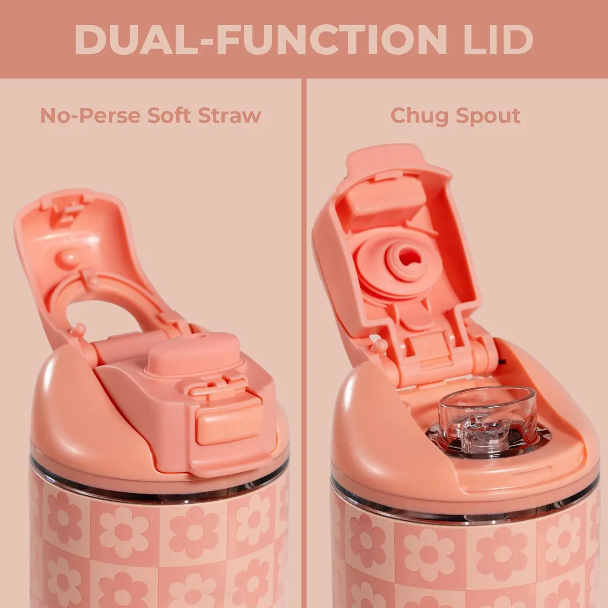 Детская бутылка для воды 0,4 л с трубочкой и поильником Ease2o HydroJug, Daisy Checkers — фото 3